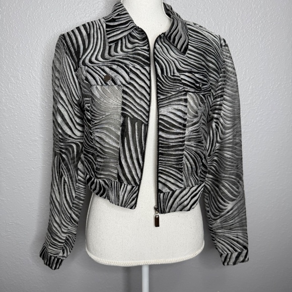 Vintage The Silver Connection  Dorothy Schoelen see thru zebra print jacket -cp - Picture 2 of 8
